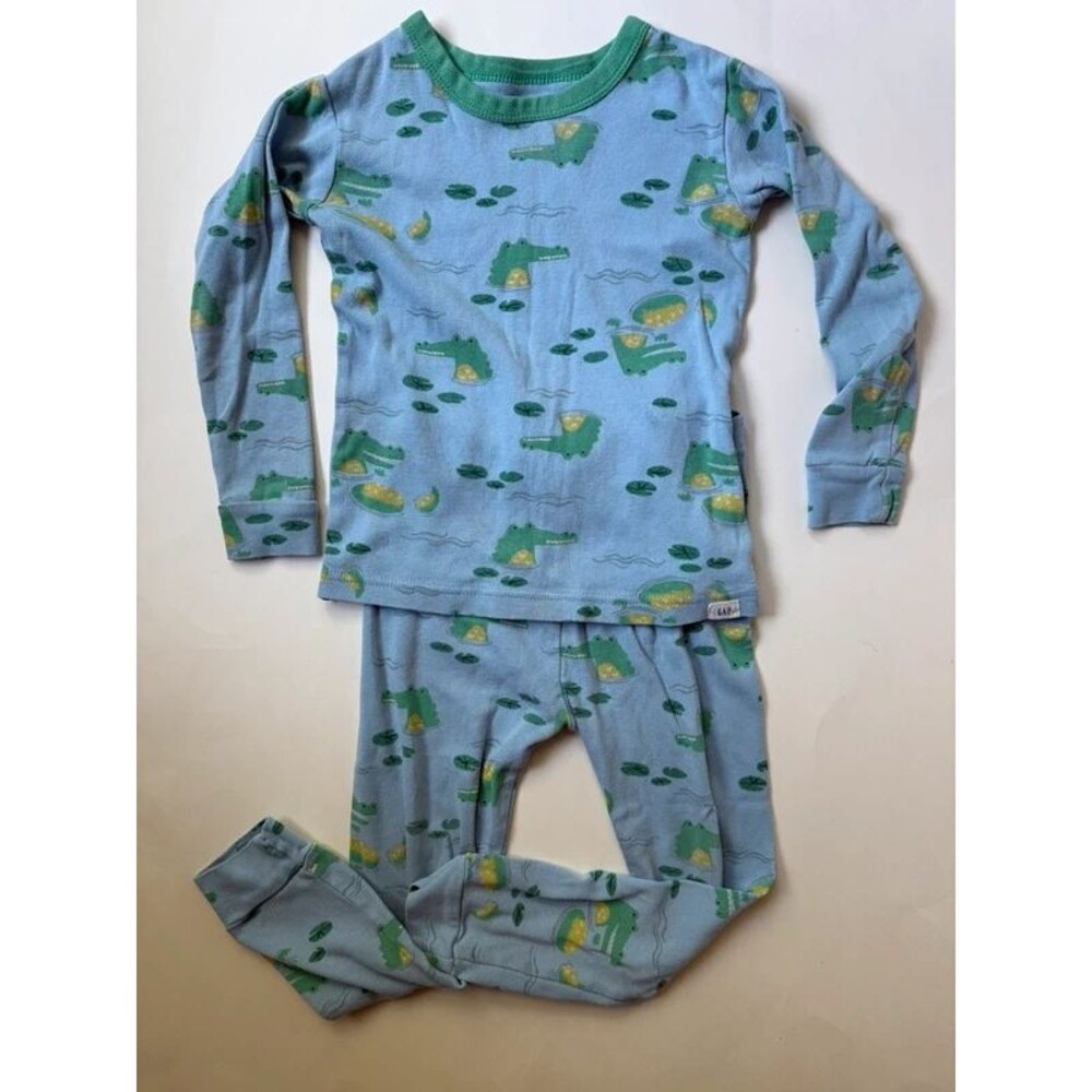 baby Gap Alligator Pajama Set 2-Piece Size 4T Blue / Green 🐊